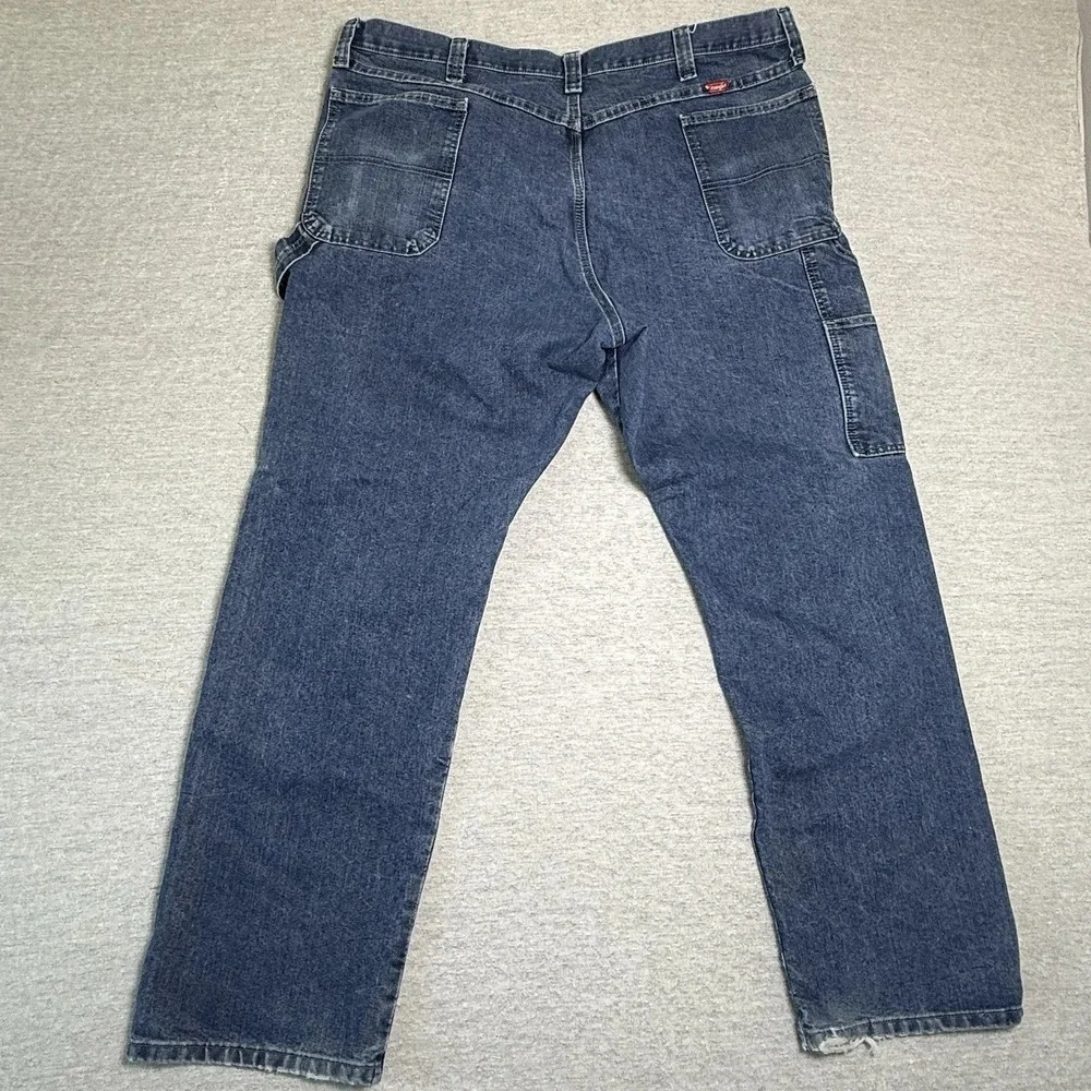 Wrangler Men's Carpenter Jeans 44x32 Blue Utility Work Denim Relaxed Fit